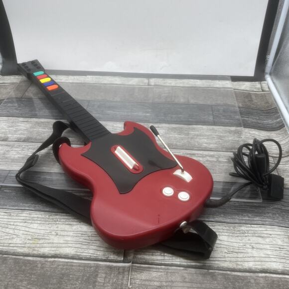 Guitar Hero PS2 Model PSLGH PlayStation 2 Wired Guitar Red Octane. UNTESTED. - Picture 9 of 10